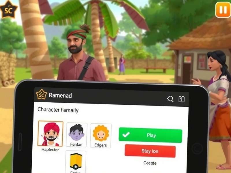 Stout Haryanvi Ramble gameplay screenshot showing Indian village scene